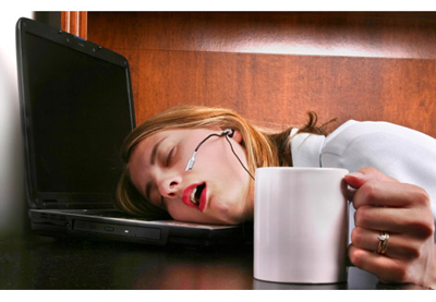 Sleeping Woman on computer